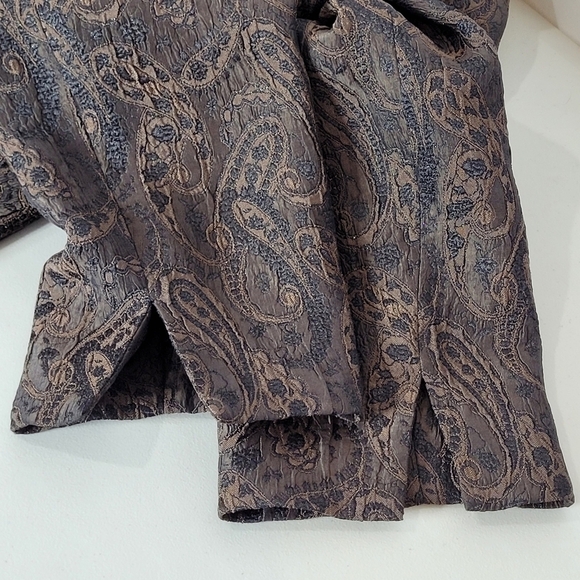 Nipon Boutique Brown/Black 2 Pc. Paisley-Jacquered Topper w/ Tank Top - Size 16W - Picture 6 of 13